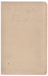 George Custer Cabinet Card, Inscribed by General Custer's Wife to Medal of Honor Recipient Colonel George Gillespie